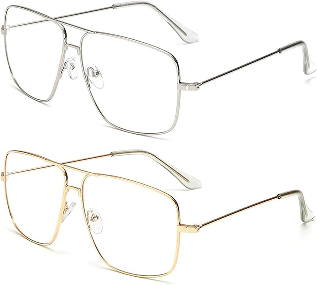 Dollger Classic Glasses Clear Lens Non Prescription Metal Frame Eyewear Men Women | Amazon (US)