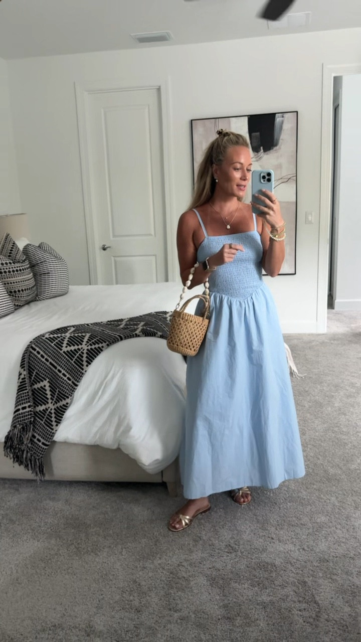 Spring Dress ootd 🩵 Amazon baby blue dress paired with simple gold sandals. 

Spring dresses, Amazon spring finds, Amazon spring dresses, simple spring outfits 

#LTKootd #LTKSeasonal
