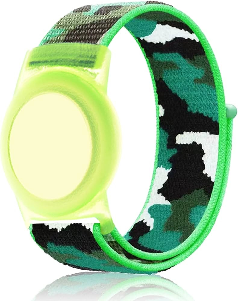 Compatible with Apple AirTag Bracelet for Kids, Camo Nylon Air Tag Wristband, Protective Case for... | Amazon (US)