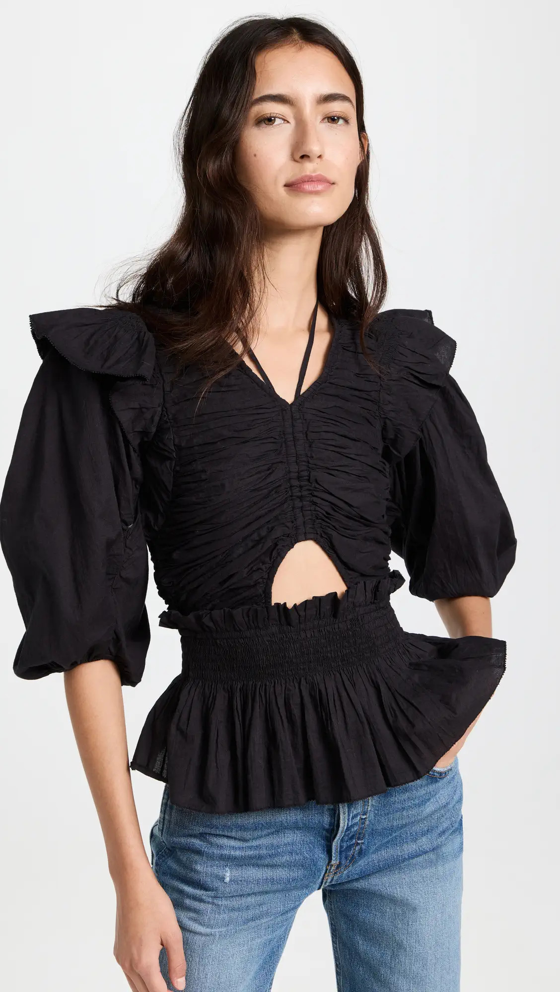 Sea Paco Solid Puff Sleeve Top | Shopbop | Shopbop