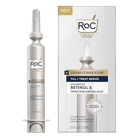 RoC Derm Correxion Fill + Treat Advanced Retinol Serum with Hyaluronic Acid for Forehead Wrinkles... | Amazon (US)