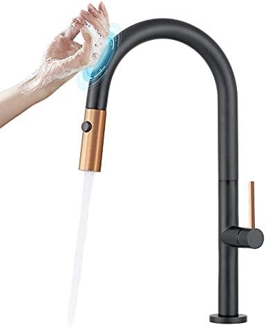 YITAHOME Touch Kitchen Faucet with Pull Down and Out Sprayer Matte Black Sink Water Faucet Single... | Amazon (US)