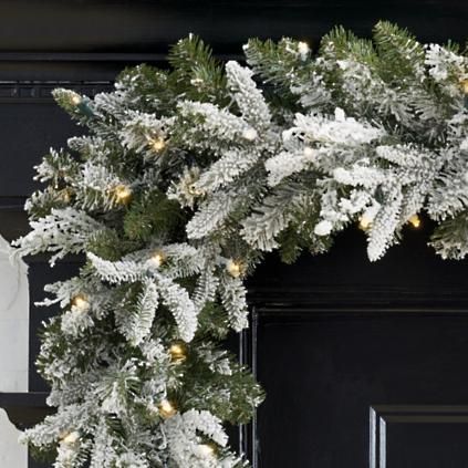 Frosted Fraser Cordless Garland | Grandin Road