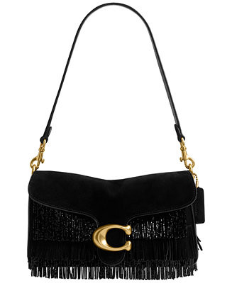 COACH Crystal Beaded Fringe Tabby Leather Shoulder Bag - Macy's | Macy's