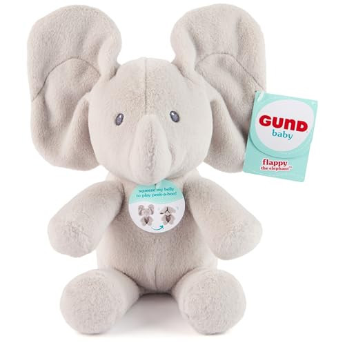 GUND Baby Peek-a-Boo Flappy Elephant Plush, Elephant Stuffed Animal, Baby Toy for Ages 0 and Up, Gray, 7" (Batteries Not Required) | Amazon (US)