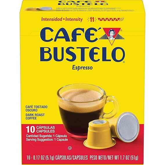 Cafe Bustelo Espresso Dark Roast Coffee, 40 Count Capsules for Espresso Machines | Amazon (US)