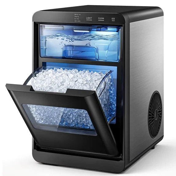 Simzlife Nugget Ice Maker Countertop, 44lbs per Day Soft Chewable Pebble Nugget Ice Machine, One-... | Walmart (US)