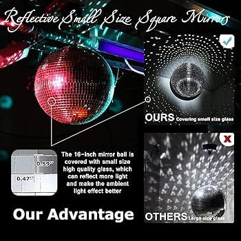 Youdepot Large Disco Ball Disco Ball Mirror Ball 16 in Disco Ball,Disco Ball Decor, Hanging Party... | Amazon (US)