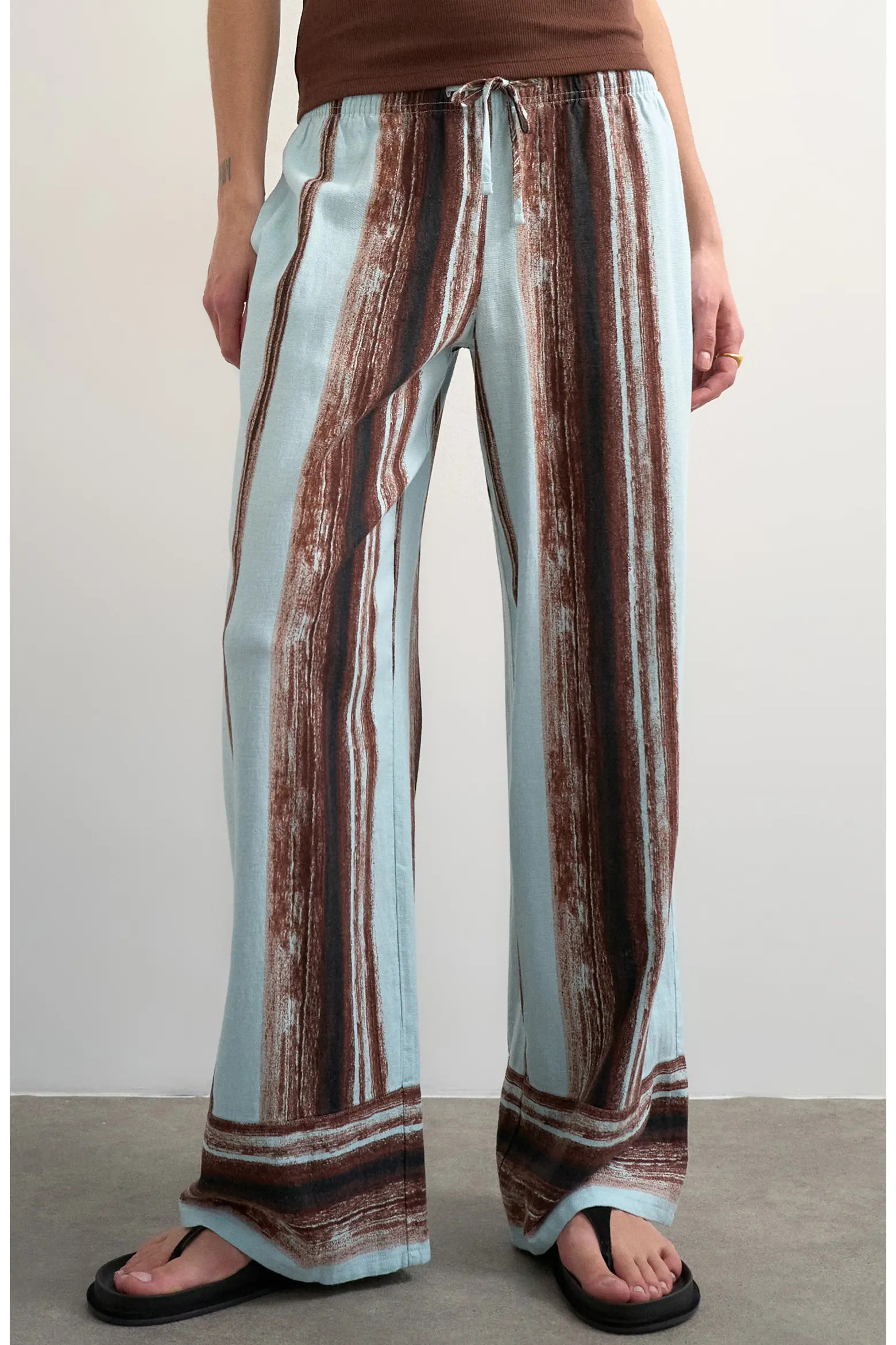 Stripe Linen Blend Pants (Women) | Nordstrom | Nordstrom
