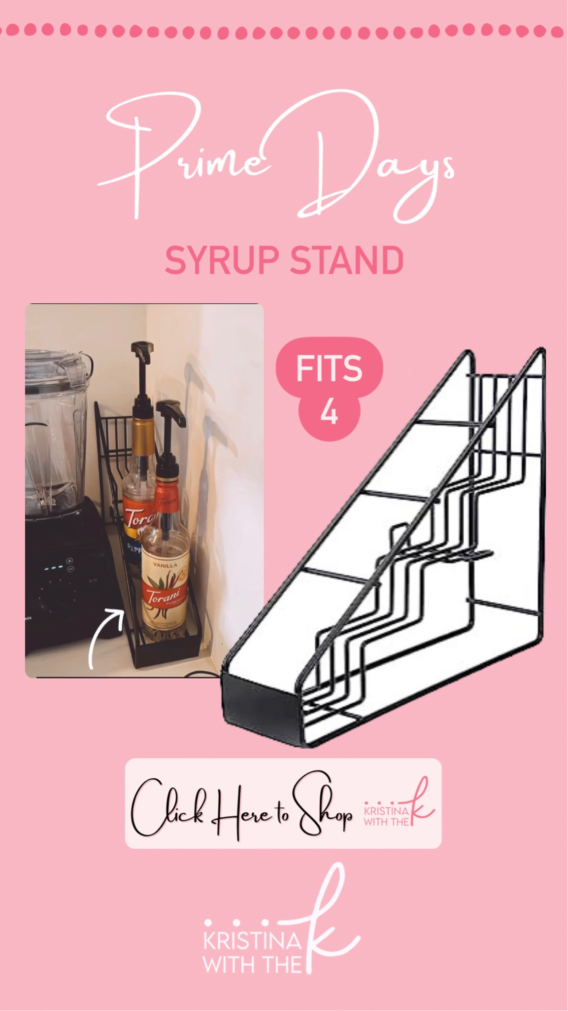 Torani coffee or fruit syrup stand. Fits 4 syrups 

#LTKU #LTKhome #LTKxPrimeDay