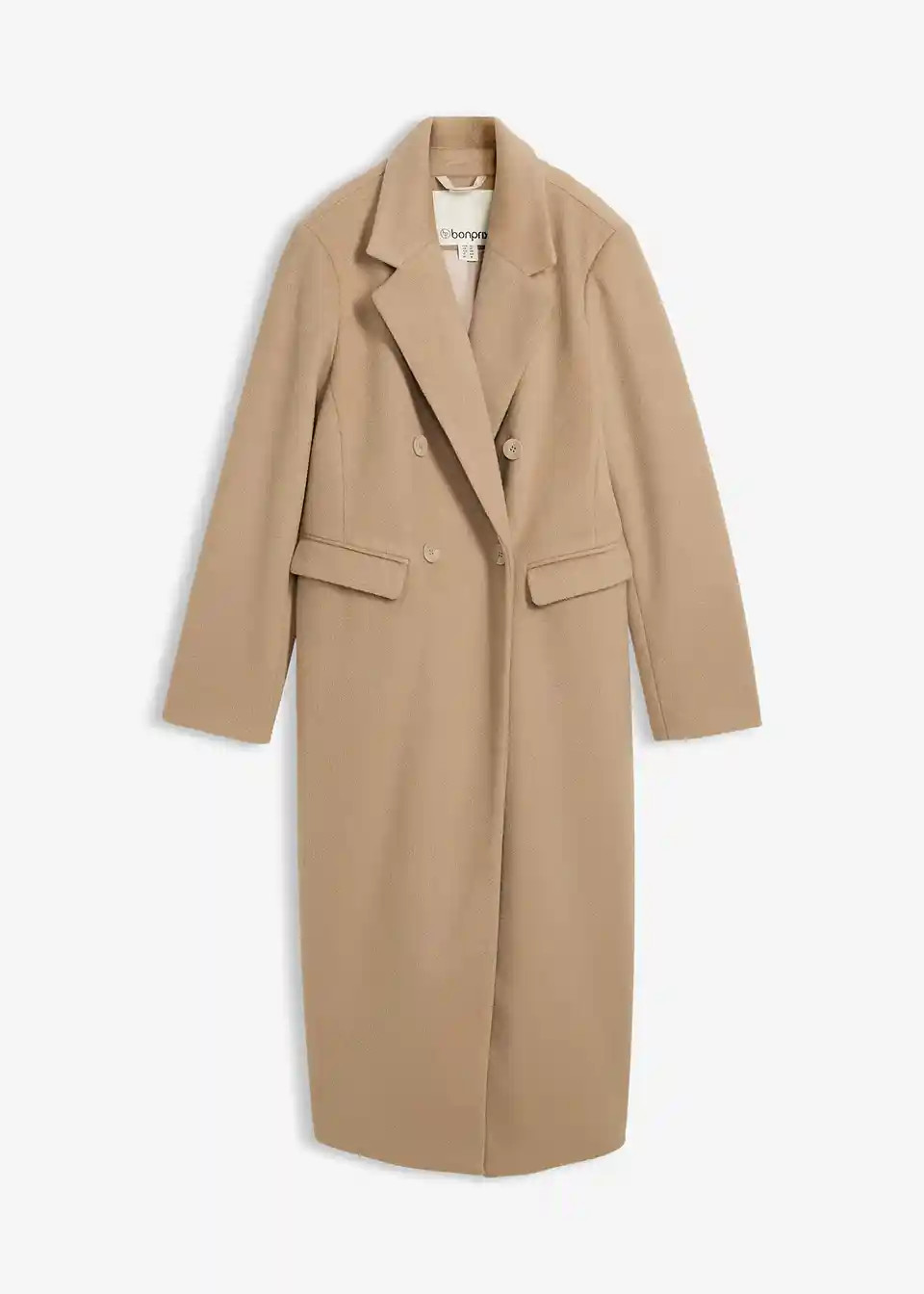 Doppelreihiger Mantel in Wolloptik | Bonprix DE