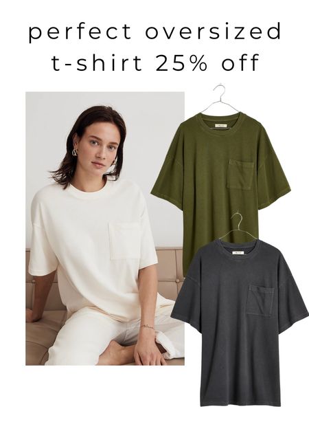 Have this madewell t-shirt in 2 colors - perfectly oversized. I wear a size small. 

#LTKfindsunder50 #LTKsalealert