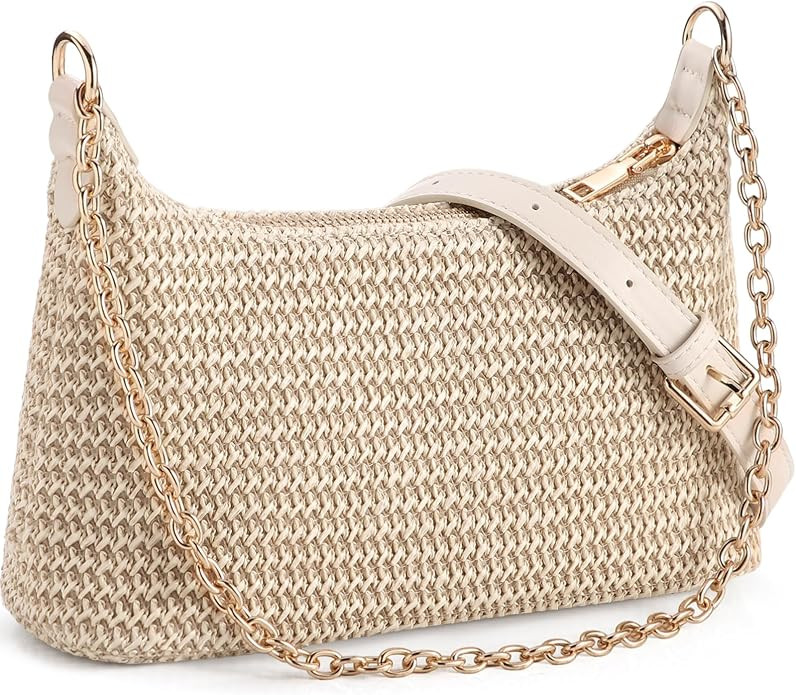 WantGor Women Beach Tote Bag, Shoulder Crochet Bags Straw Purse Handbag | Boho Woven Summer Clutc... | Amazon (US)