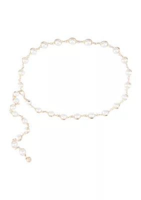 Sam Edelman Women's Dress Pearl Chain Fashion Belt, Medium | Belk