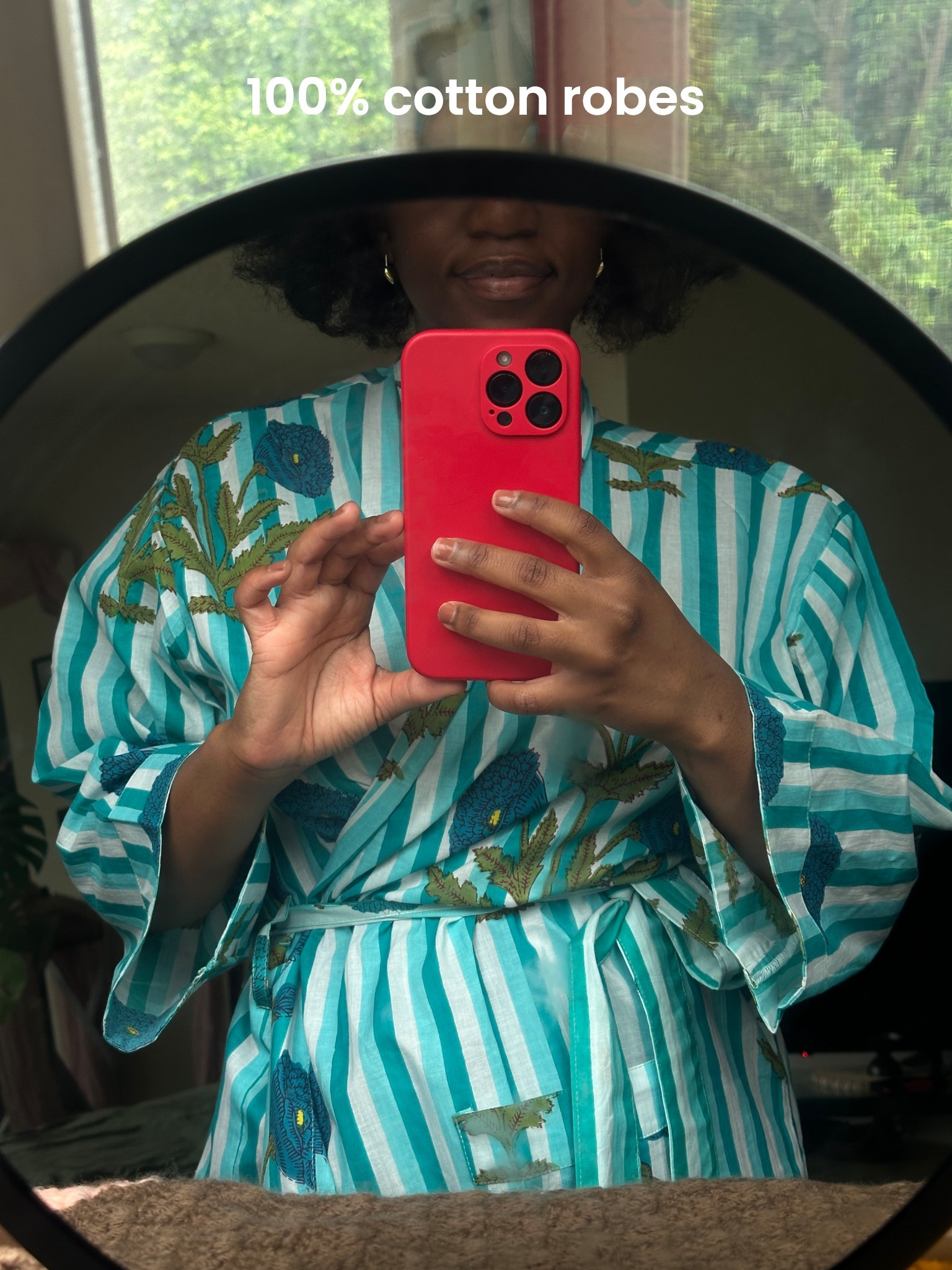 Found the cutest 100% cotton robe! Obsessed with the print🩵

#LTKHome #LTKU #LTKFindsUnder50