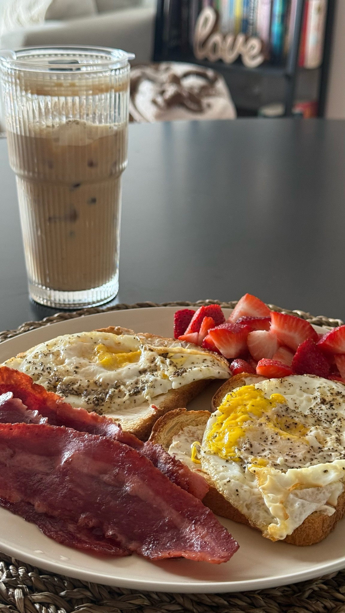 Slow mornings, iced coffee, and a high protein breakfast >>> ☕🍓 #LTKHome #MorningRoutine #HealthyLifestyle

#LTKmorningroutine #LTKdayinmylife #LTKfoodie