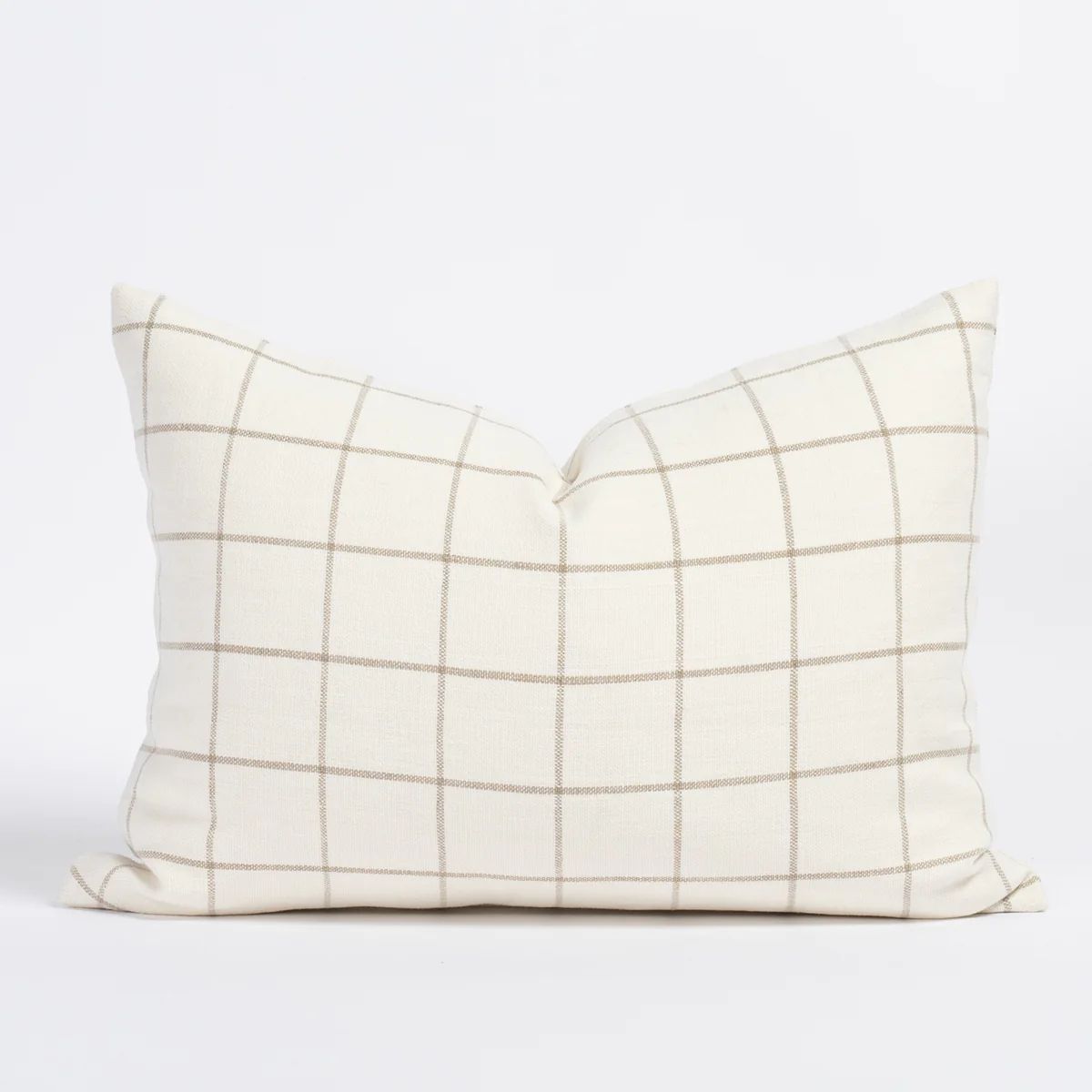 Butler Check 14x20 Lumbar Pillow, Natural Cream | Tonic Living