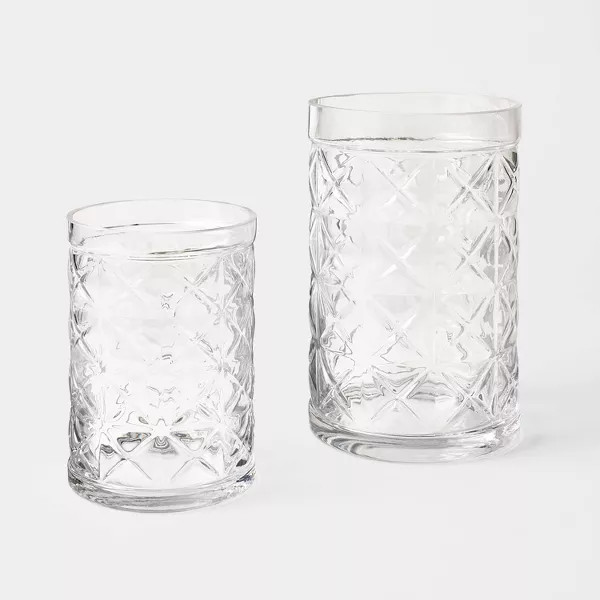 Small Etched Glass Hurricane - Threshold™ designed with Studio McGee | Target
