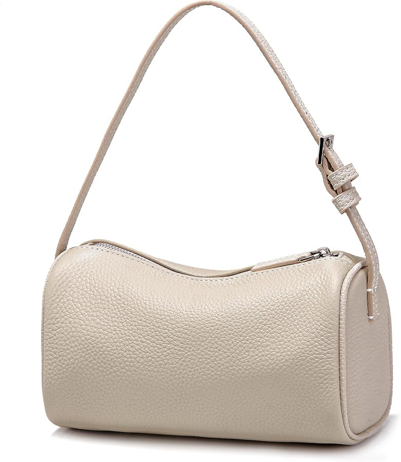 Genuine Leather Crossbody Bag for Women: Small Barrel Purse for Ladies - Designer Hobo Bags Shoul... | Amazon (US)
