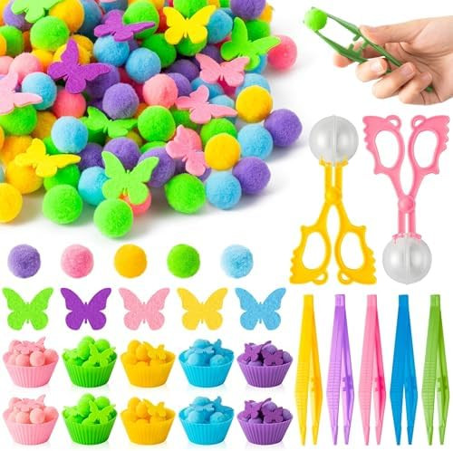 EZdhuawuse Summer Butterfly Sensory Bin Fillers - 268Pcs Summer Butterfly Fine Motor Skills Toys ... | Amazon (US)