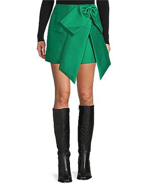 Antonio Melani Antoinette Stretch Mikado Bow Mini A-Line Skirt - 0 | Dillard's