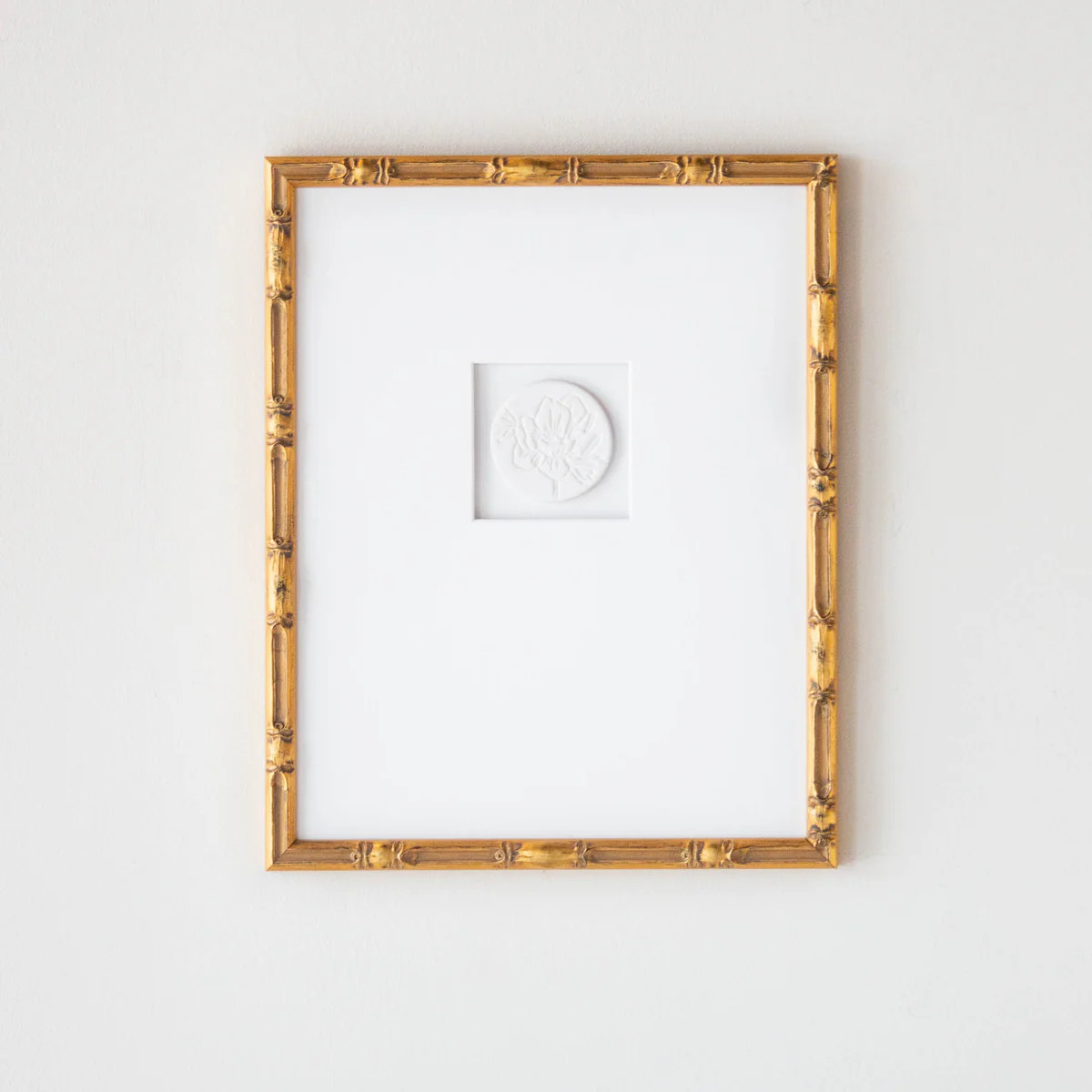 11x14 Antique Bamboo Framed Intaglio | Susan Gordon Pottery