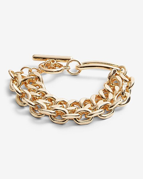Double Row Chain Toggle Bracelet | Express