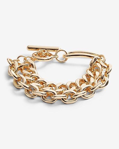 Double Row Chain Toggle Bracelet | Express