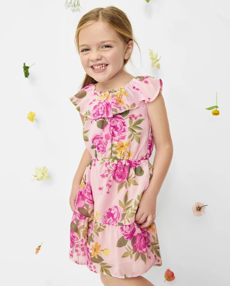 Baby And Toddler Girls Mommy And Me Floral Tiered Dress - rose mist | The Children's Place