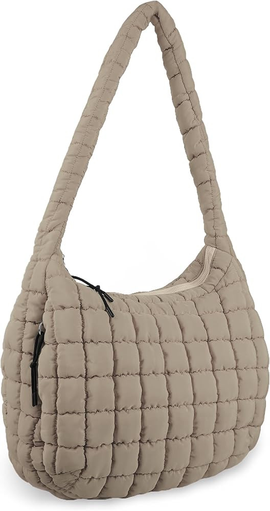 Quilted Puffer Tote Bag Purse Puffy Crossbody Shoulder Bag,Lightweight Nylon Hobo Bag Puffer Carr... | Amazon (US)