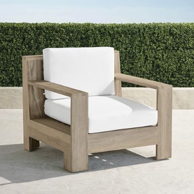 St. Kitts Lounge Chair in Weathered Teak with Cushions | Frontgate | Frontgate