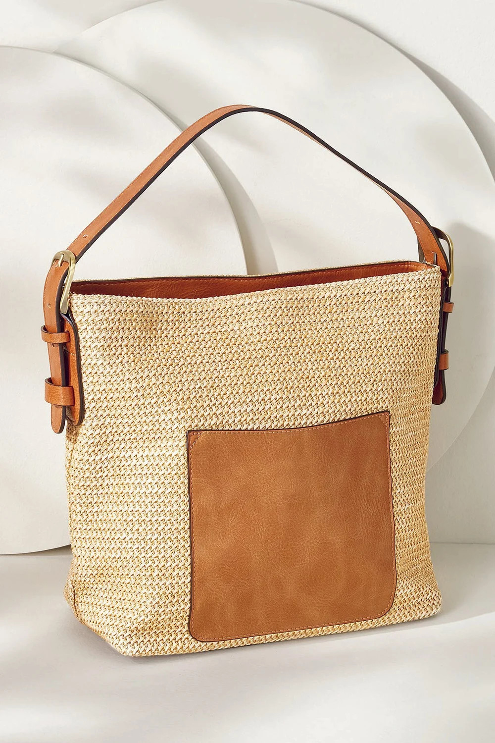 Rory Raffia Top Zip Hobo Bag | Soft Surroundings