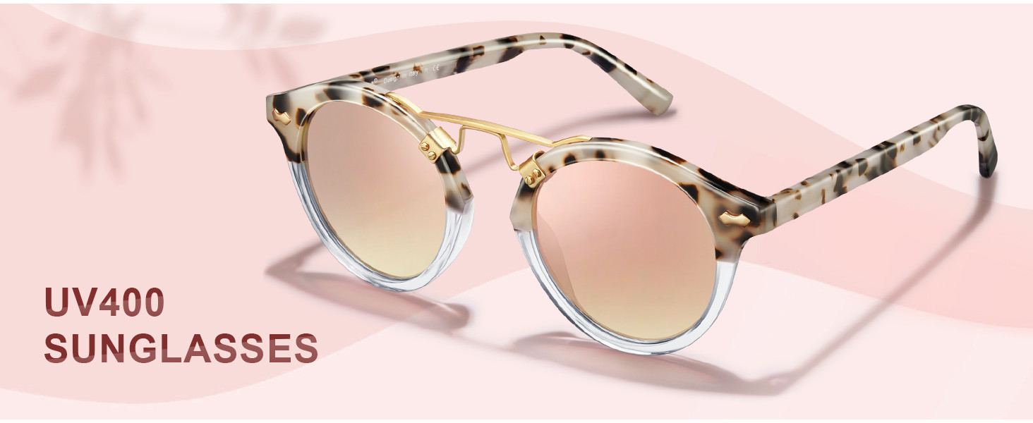CARFIA Small Face Acetate Polarized Sunglasses for Women UV Protection, Retro Double Bridge Eyewe... | Amazon (US)