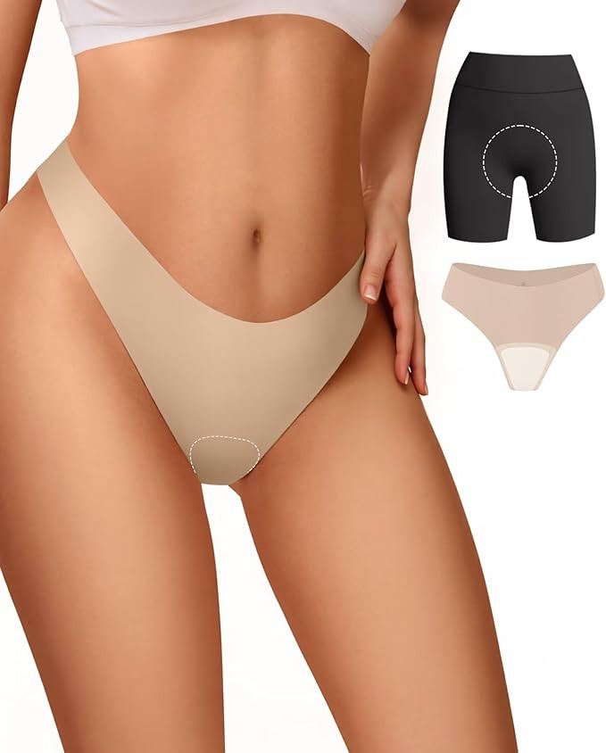 Vertvie Seamless Thongs for Women No Show Thong Panty Liners Invisible Workout Panties Sexy Breat... | Amazon (US)