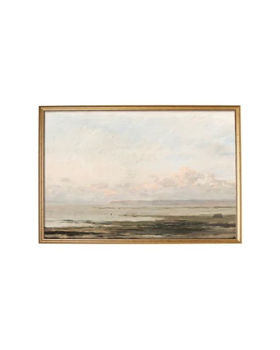 Olive Green and Beige Art Print. Beach Landscape Painting. Extra Large Art Printed and Shipped. | Etsy (US)