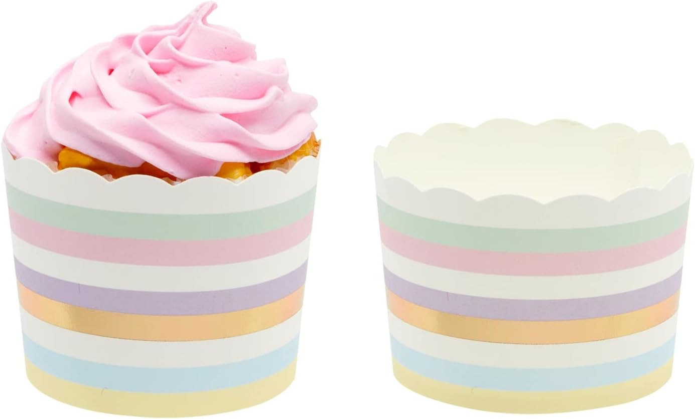 Sparkle and Bash 50-Pack Pastel Cupcake Liners - Large Paper Baking Cups for Birthdays, Home Baki... | Amazon (US)