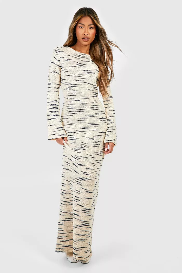 Marl Knit Maxi Sweater Dress | boohoo (US & Canada)
