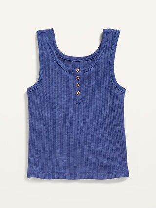 Cropped Rib-Knit Henley Tank Top for Girls | Old Navy (US)