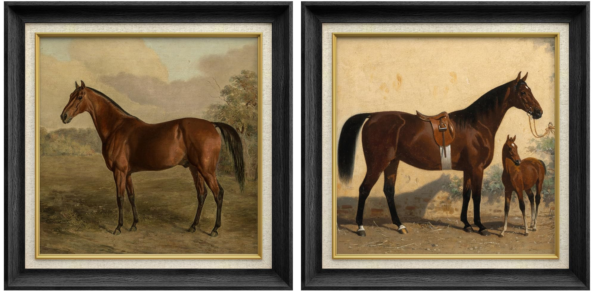 MUDECOR Premium Framed Wall Art Noble Horse Portrait with Countryside Scenery Illustrations Fine ... | Amazon (US)