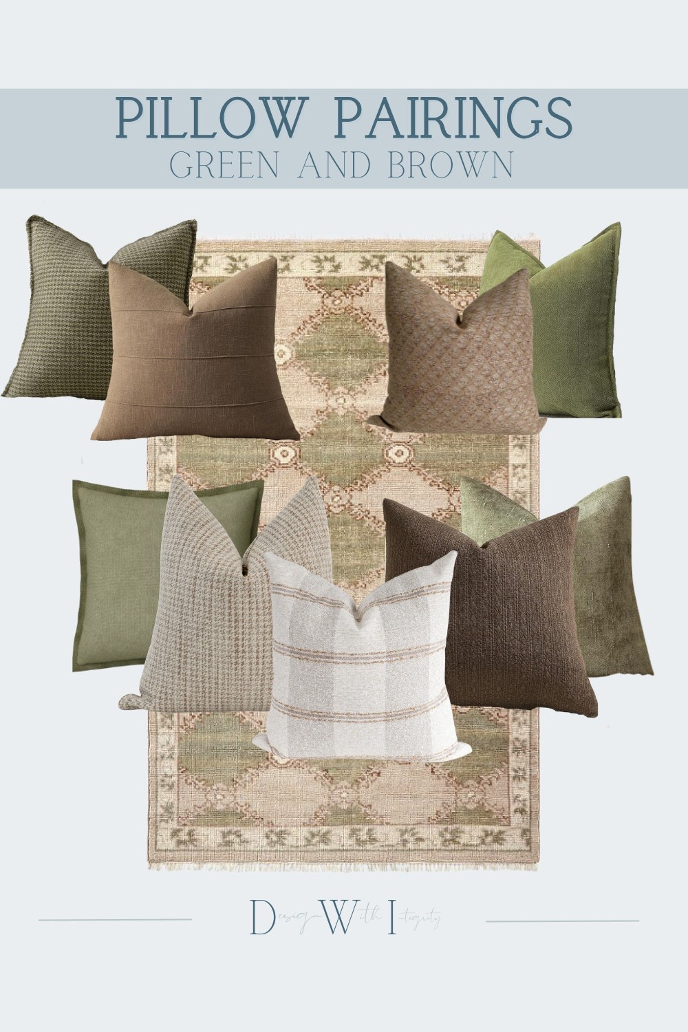 This pillow pairing layers warm browns with soft, muted greens to create a grounded and inviting composition. The mix of structured solids, subtle patterns, and tactile fabrics adds depth while maintaining a cohesive, natural palette. Each pillow complements the next, allowing texture and tone to do the heavy lifting rather than bold contrast—an approach that feels timeless and refined.

Shop the full curated pillow pairing through the link to bring this balanced, designer-approved look into your space. 

 #LTKHome