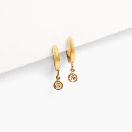 birthstone charm hoop earrings | Tini Lux