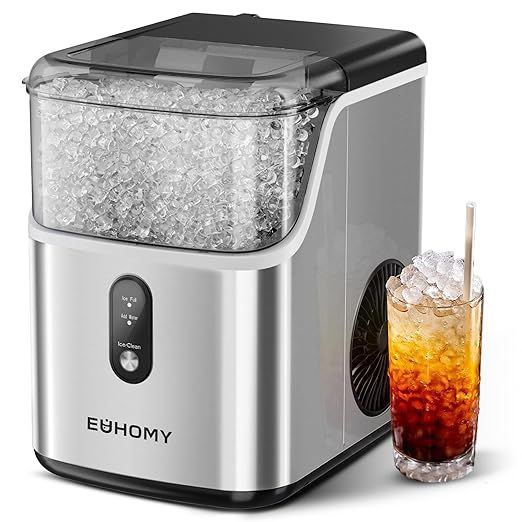 EUHOMY Nugget Ice Makers Countertop, Pebble Ice Maker Machine with 34lbs/24H Soft Ice, Self-Clean... | Amazon (US)