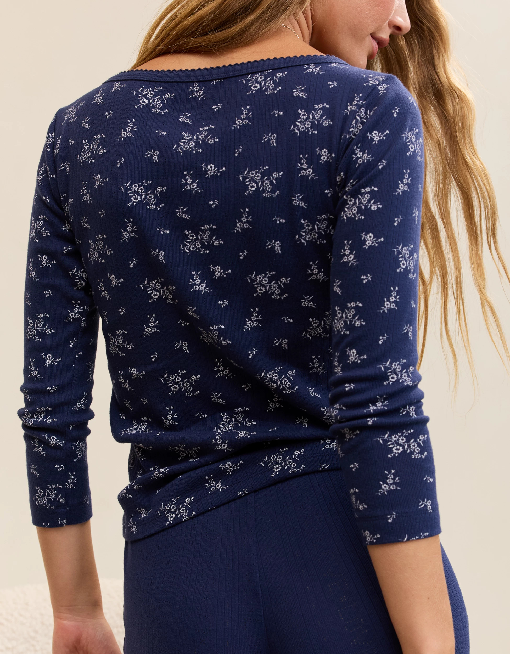 OVERSLEPT by Aerie Pointelle Elbow Sleeve Top | Aerie