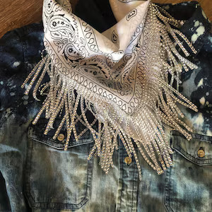 Rhinestone Fringe Bandana/ Bachelorette Party / Bridesmaid | Etsy | Etsy (US)