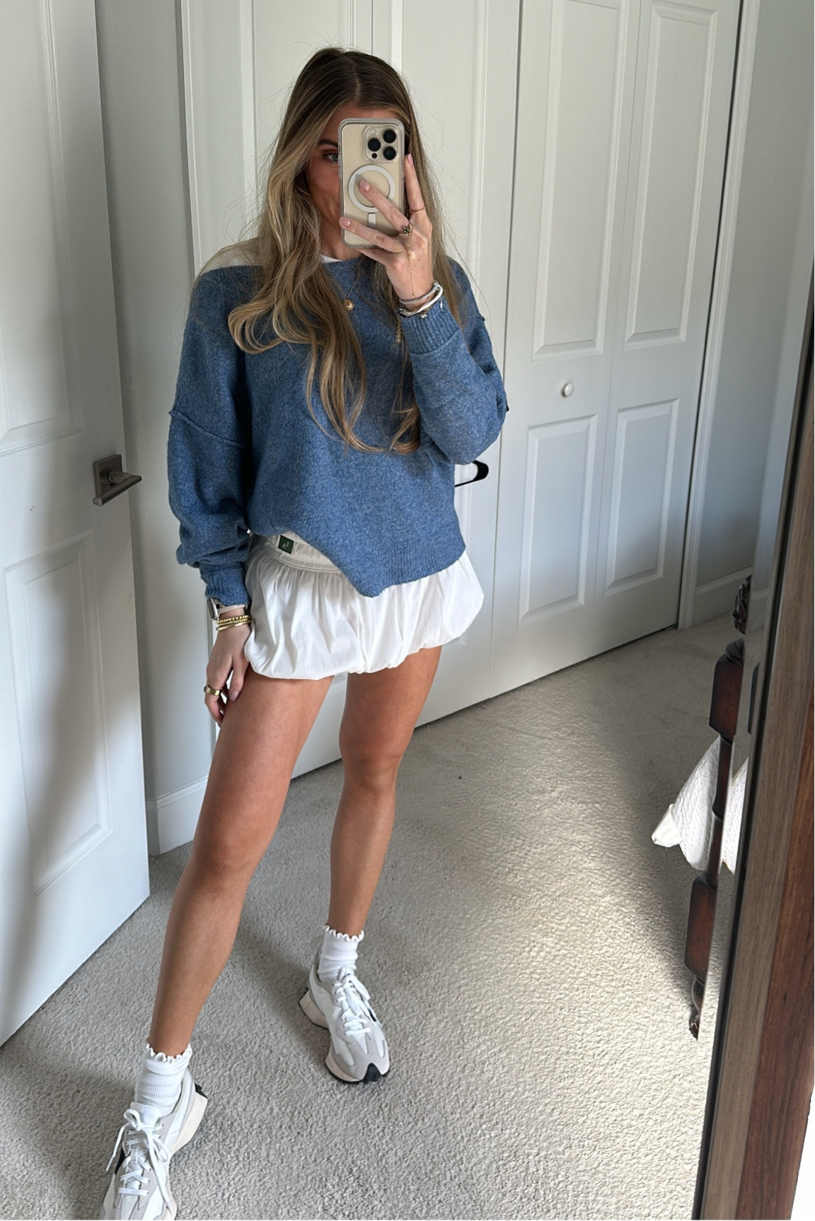 Love all tennis co. White tennis skirt. New balance sneakers. White crew ankle socks. Amazon. American Eagle boat neck blue sweater. White cuts Tshirt. Sleepy tie.  #outfit #fashion #style #ootd #ootn #outfitoftheday #fashionstyle  #outfitinspiration #outfitinspo #tryon #tryonhaul#lookbook #outfitideas #currentlywearing #styleinspo #outfitinspiration outfit, outfit of the day, outfit inspo, outfit ideas, styling, try on, fashion, affordable fashion. 

#LTKshoecrush #LTKfindsunder100 #LTKfitness