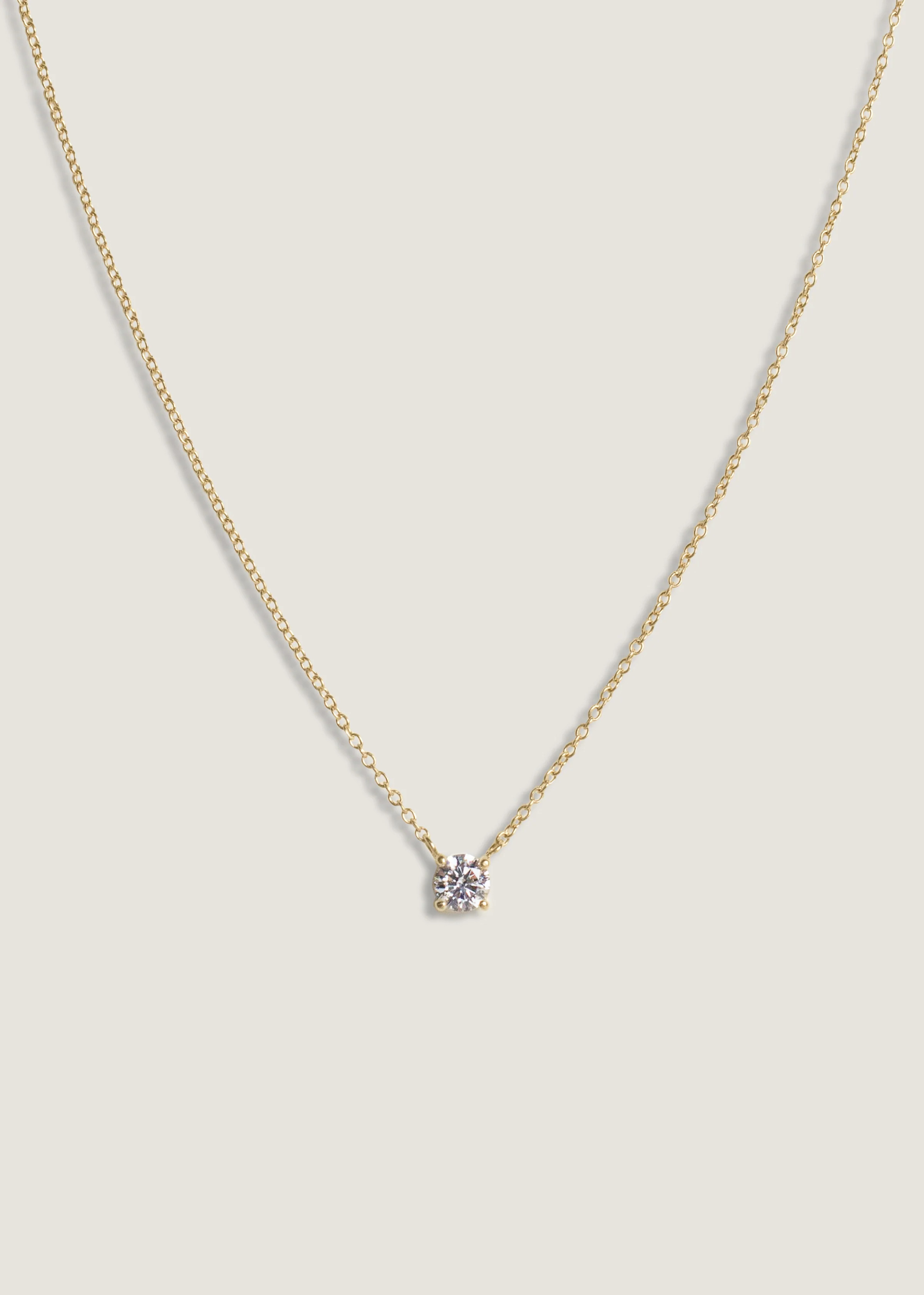 Solitaire Floating Round Diamond Necklace - Kinn | Kinn Studio