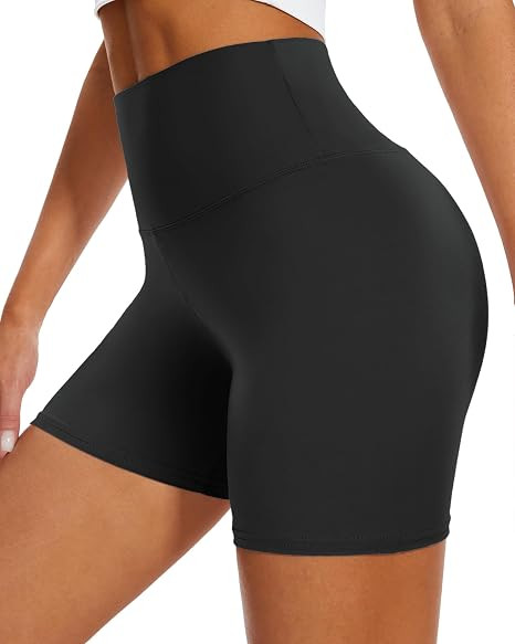 DHSO High Waisted Biker Shorts for Women-5" Tummy Control Fitness Athletic Workout Running Yoga G... | Amazon (US)