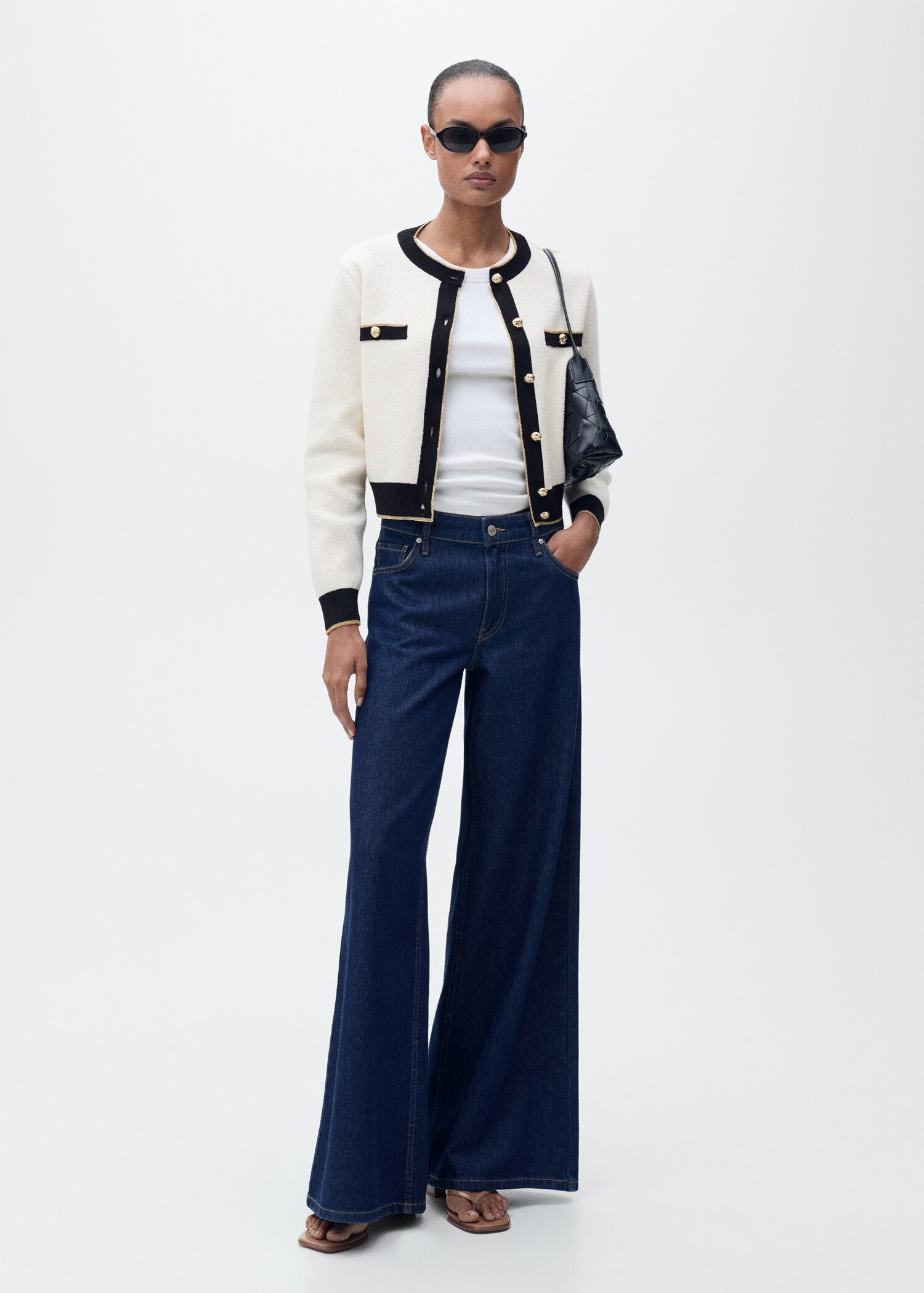 Cardigan aus Doppelstrick mit Besatz - Damen | MANGO Österreich | Mango EU
