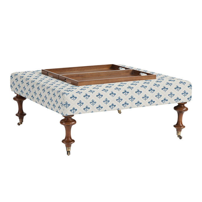 Tristen Square Ottoman with Tray | Ballard Designs, Inc.