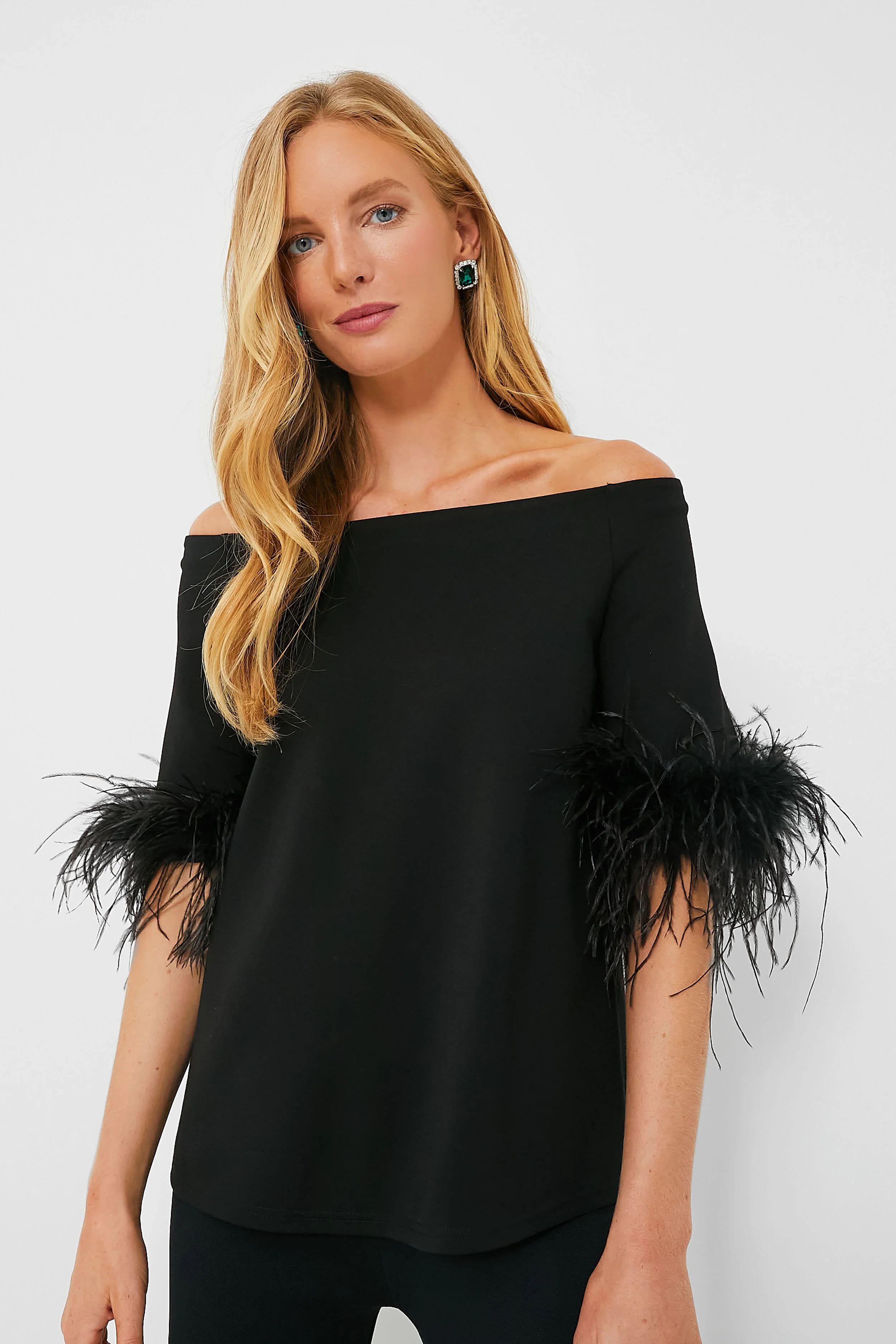 Black Feather Miranda Off The Shoulder Blouse | Tuckernuck (US)